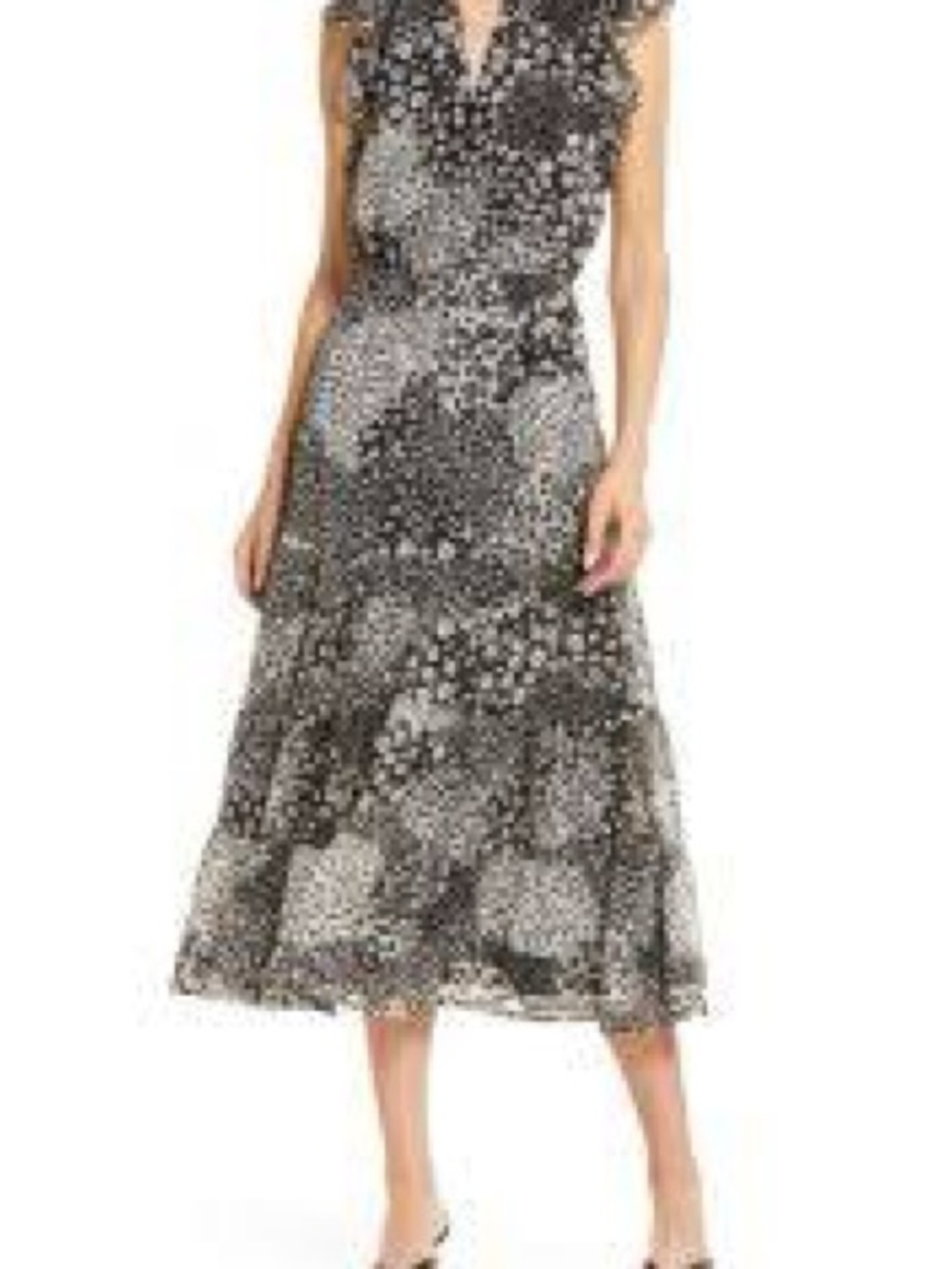 Philosophy Black and White Floral Midi Dress